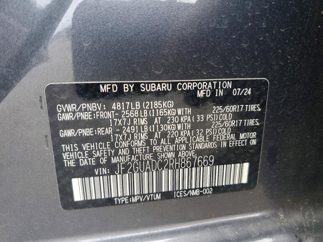 2024 SUBARU Crosstrek