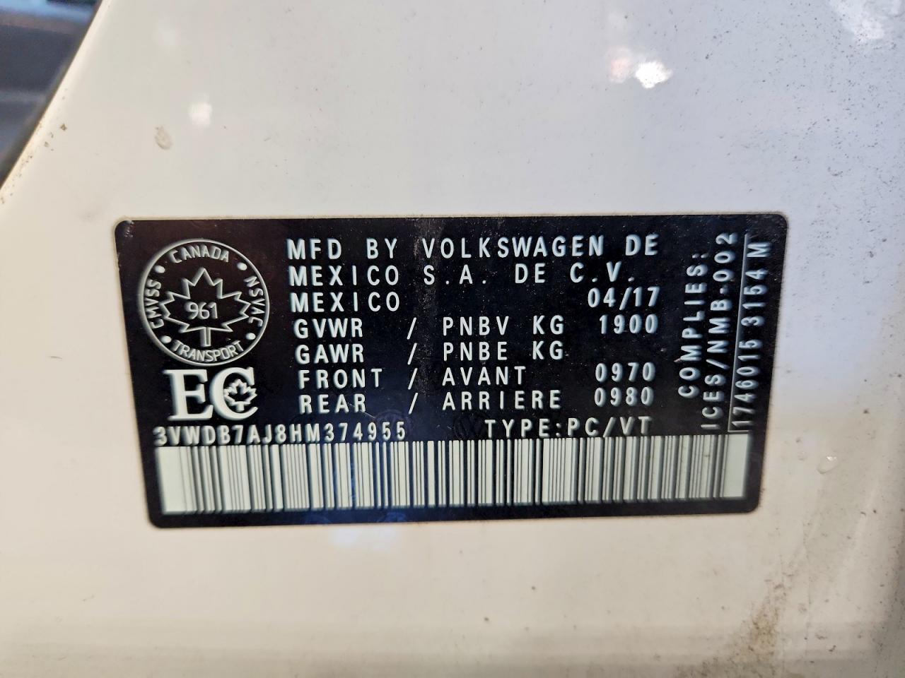 2017 VOLKSWAGEN JETTA