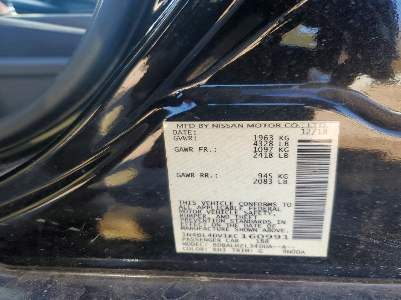 2019 NISSAN ALTIMA