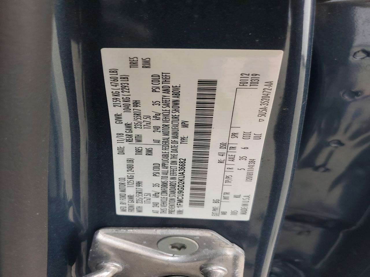 2019 FORD ESCAPE