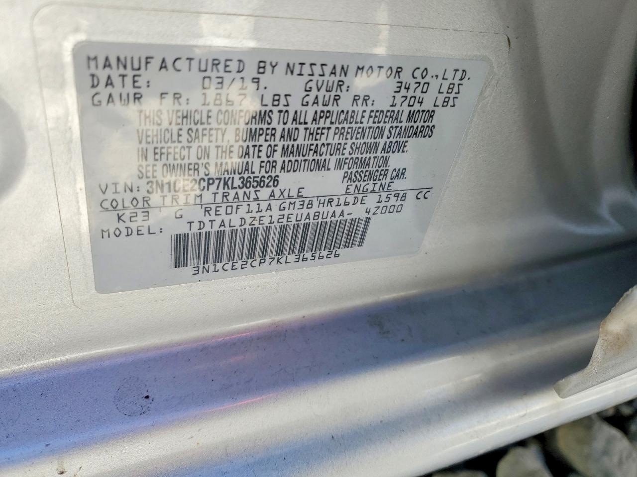 2019 NISSAN Versa Note