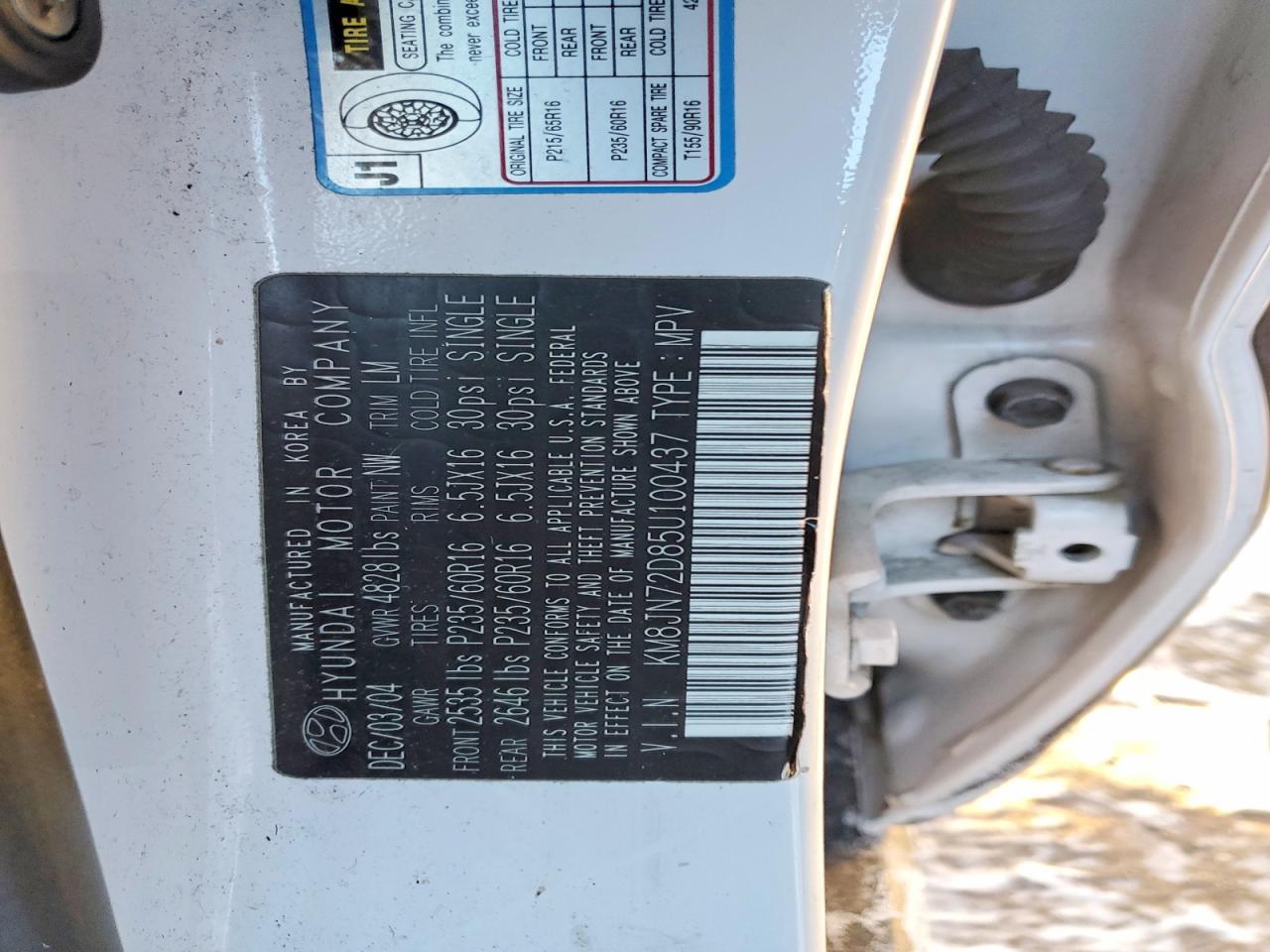 2005 HYUNDAI TUCSON