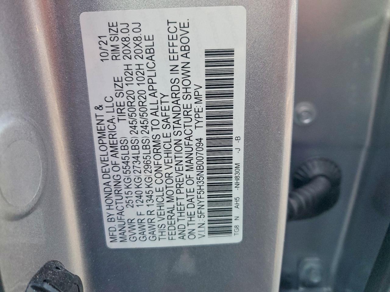 2022 HONDA PILOT
