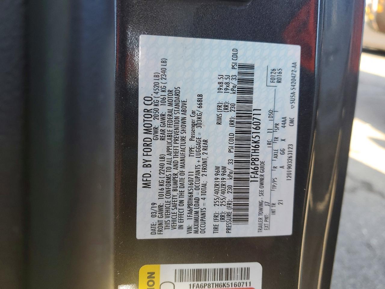 2019 FORD MUSTANG