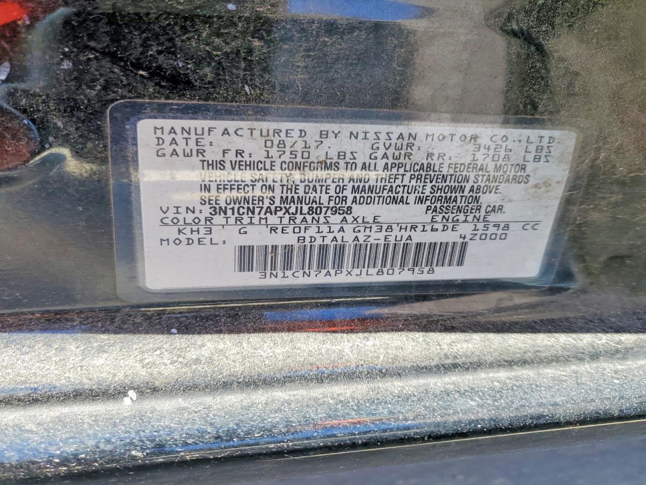 2018 NISSAN VERSA