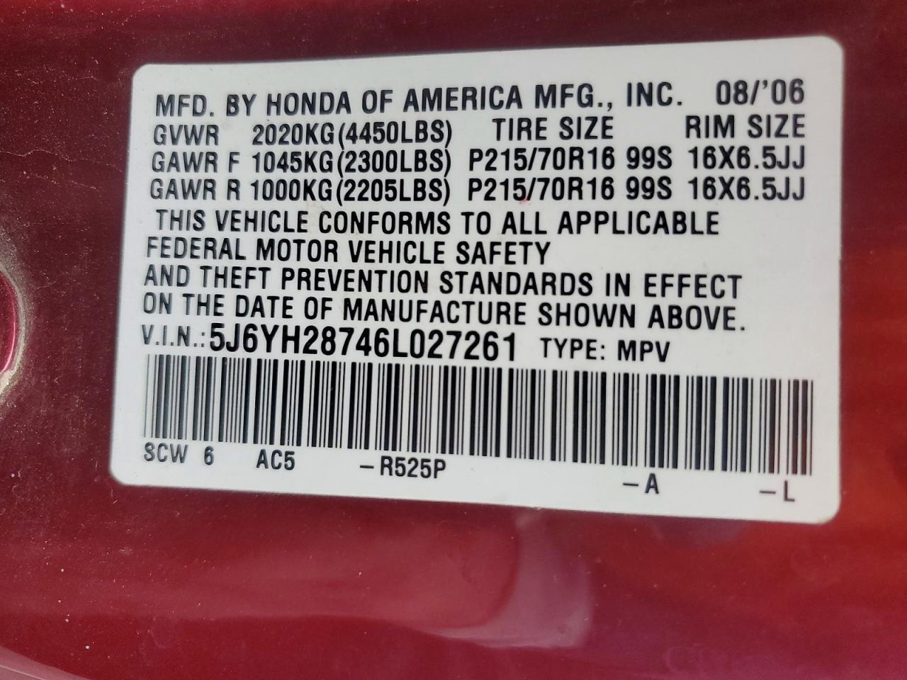 2006 HONDA Element
