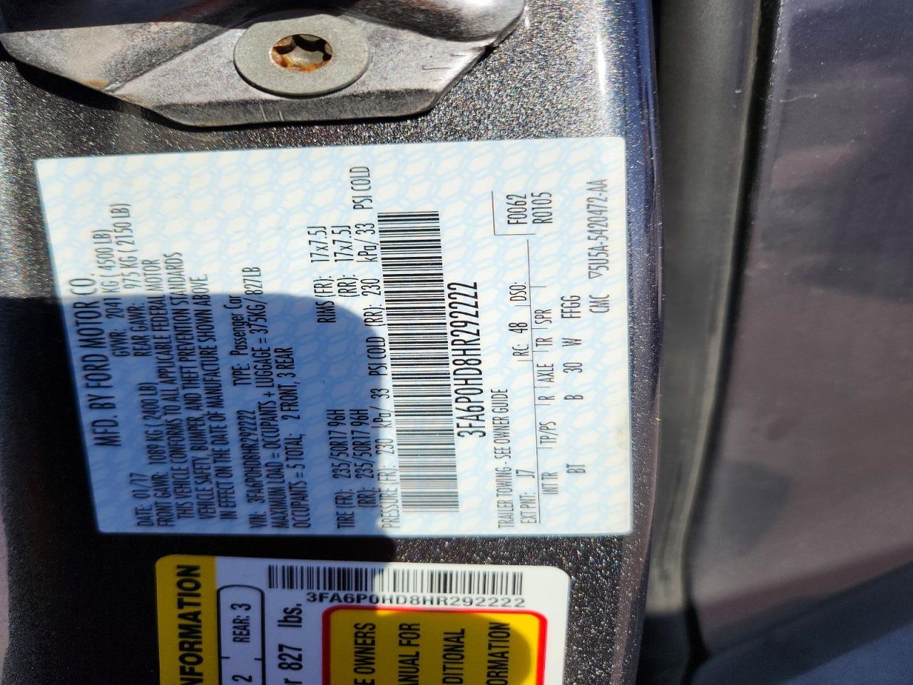 2017 FORD FUSION