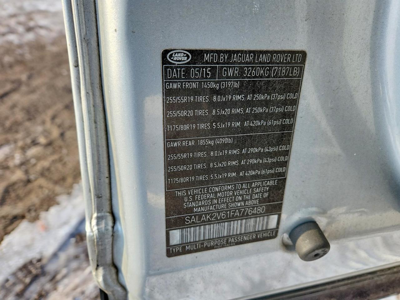 2015 LAND ROVER LR4