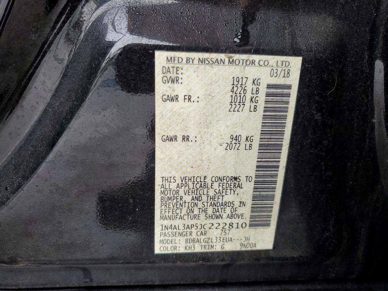 2018 NISSAN ALTIMA