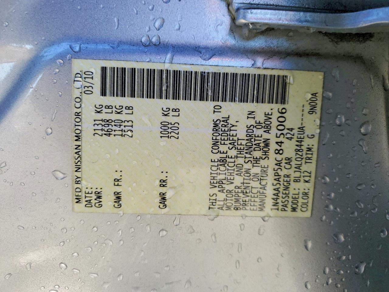2010 NISSAN Maxima