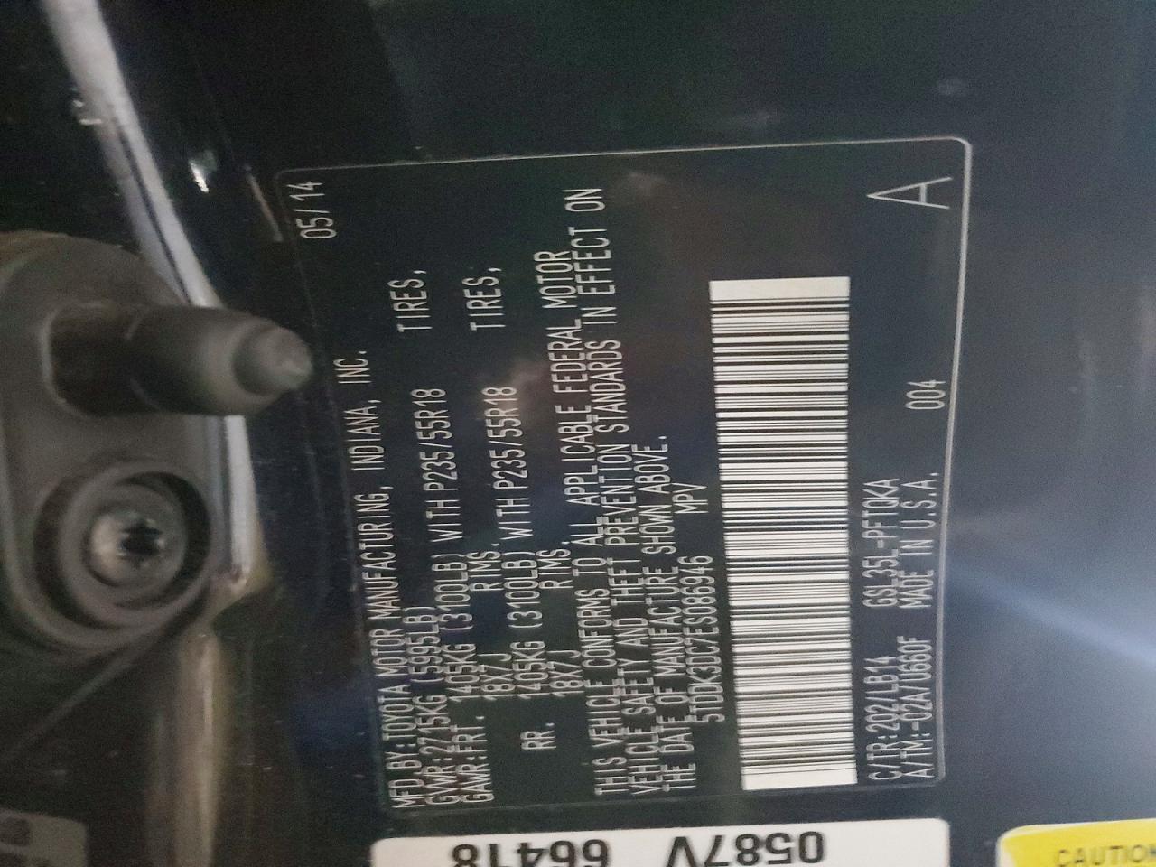 2014 TOYOTA SIENNA
