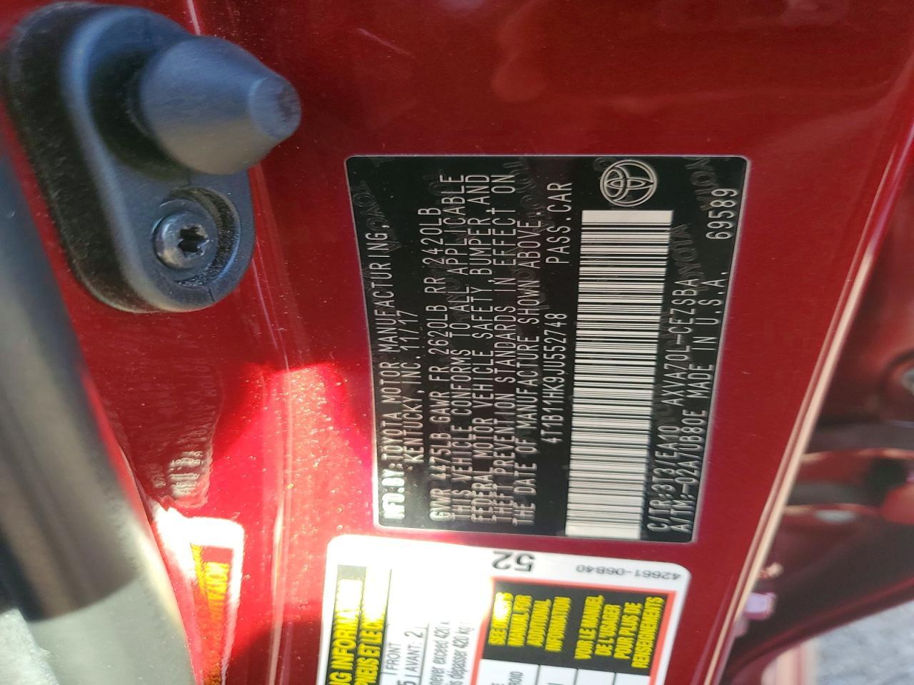 2018 TOYOTA CAMRY