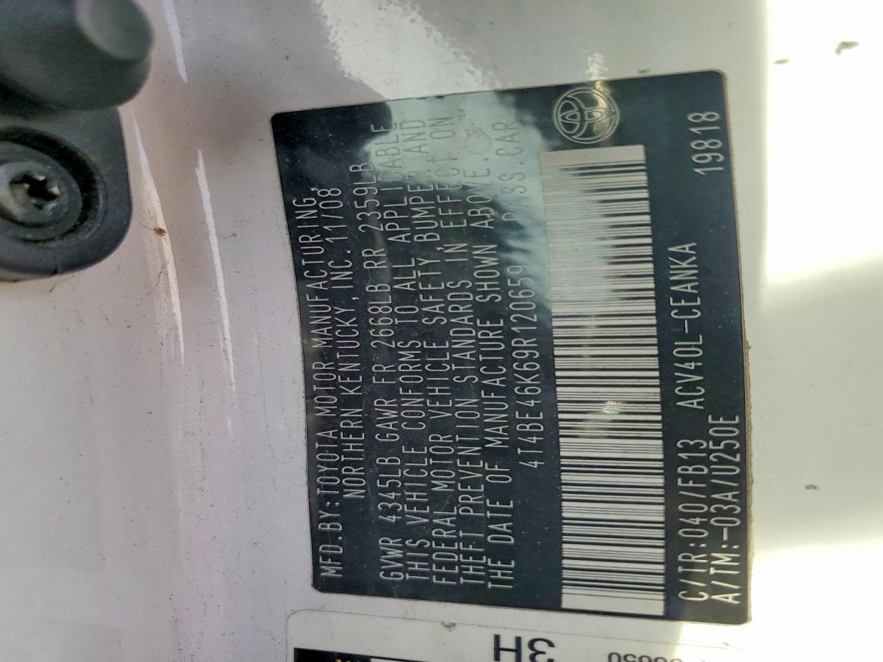 2009 TOYOTA CAMRY