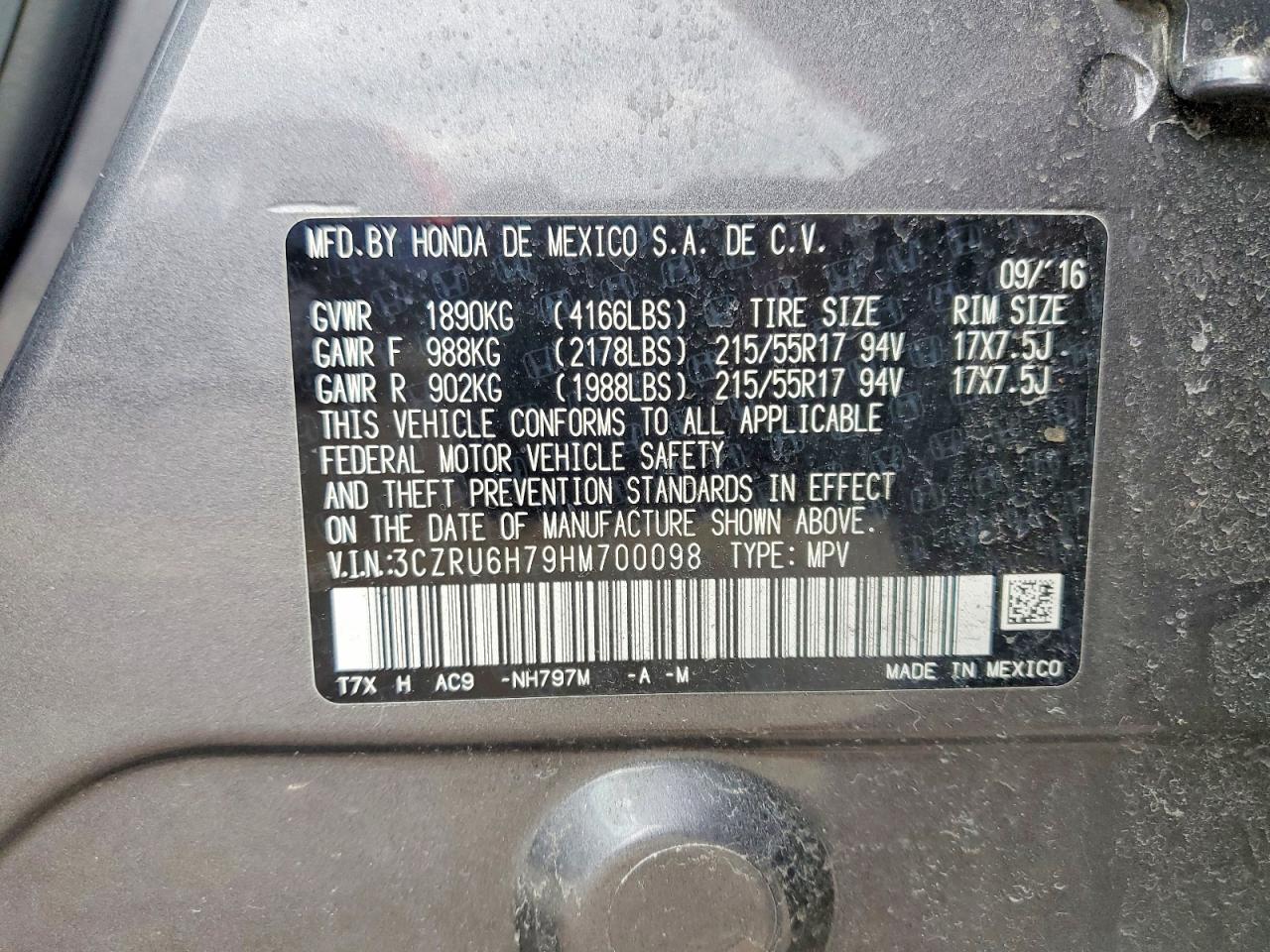 2017 HONDA HR-V