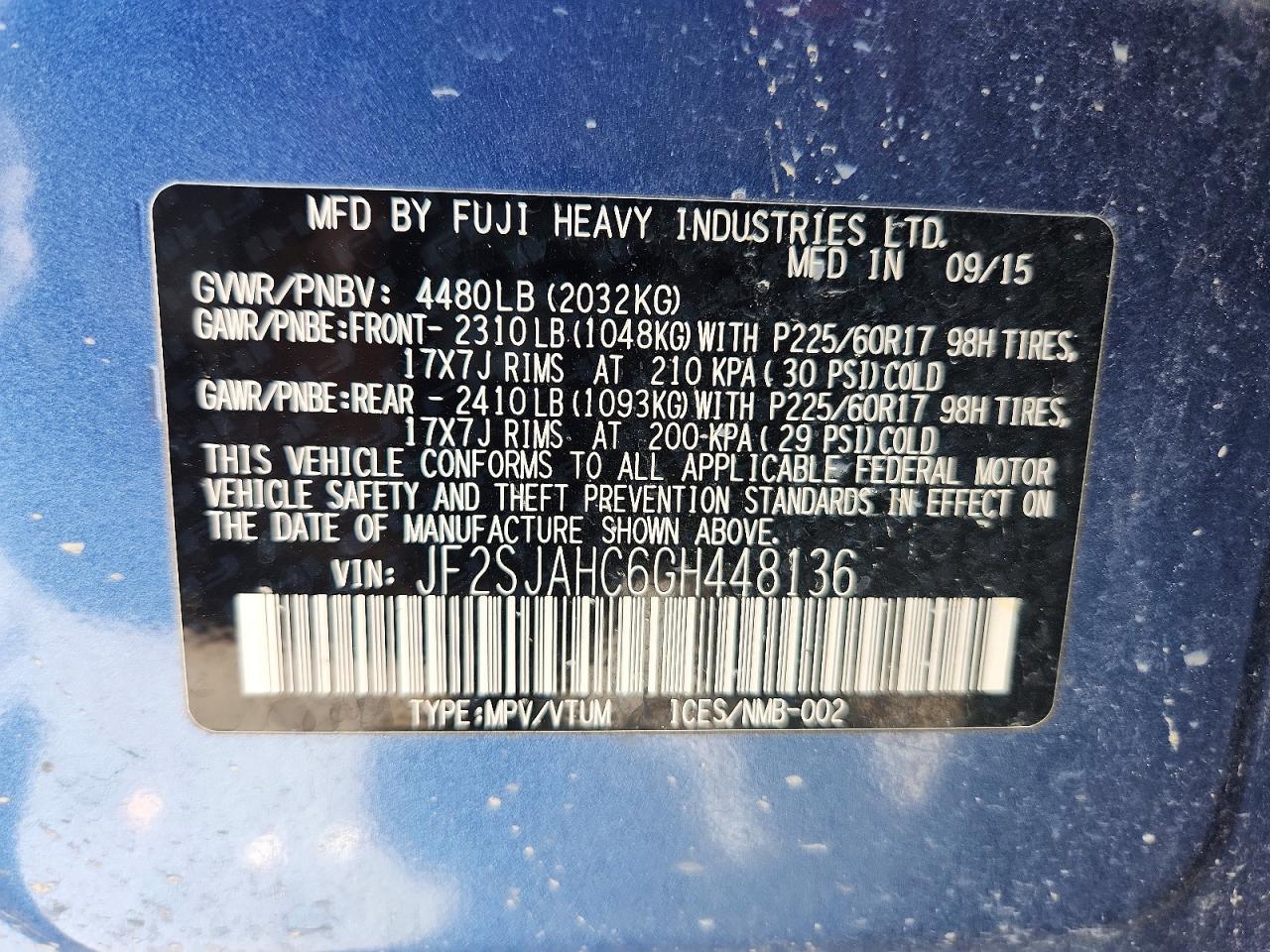 2016 SUBARU FORESTER