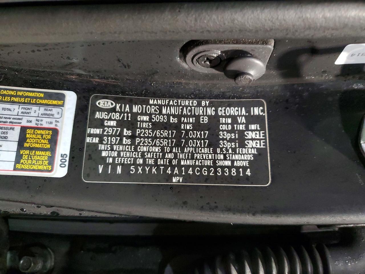 2012 KIA SORENTO