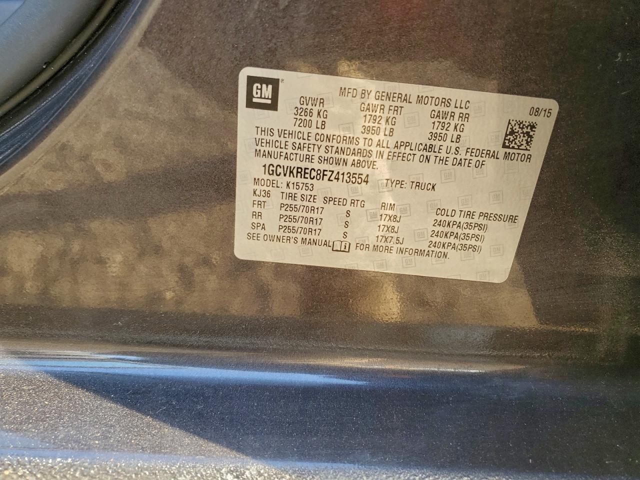 2015 CHEVROLET SILVERADO 1500