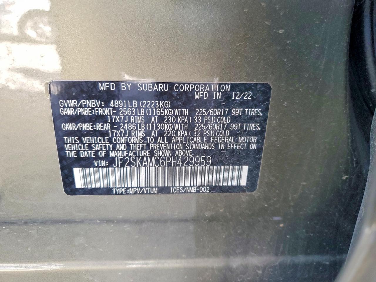 2023 SUBARU FORESTER