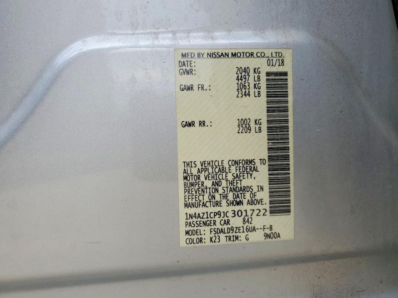 2018 NISSAN LEAF