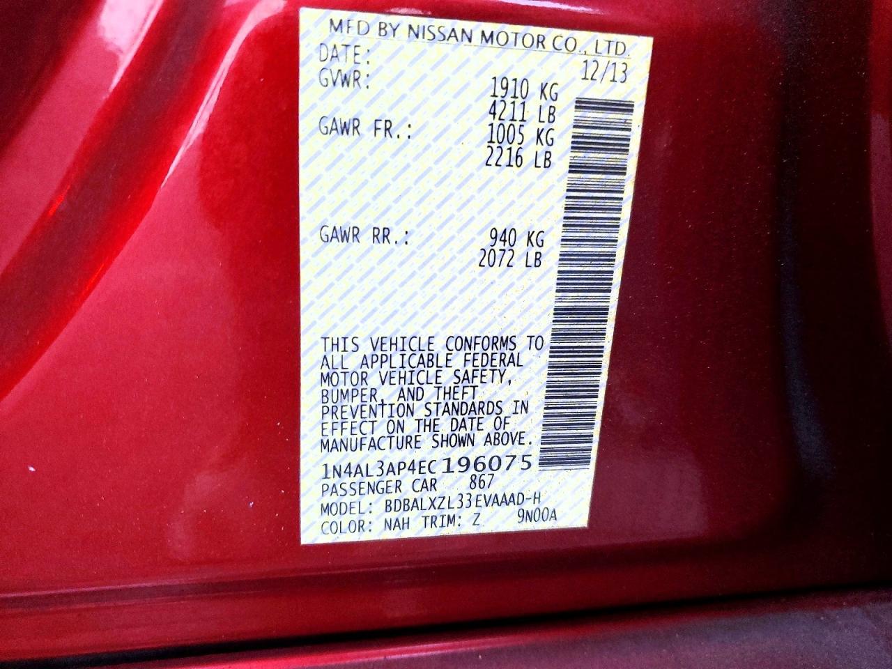 2014 NISSAN ALTIMA