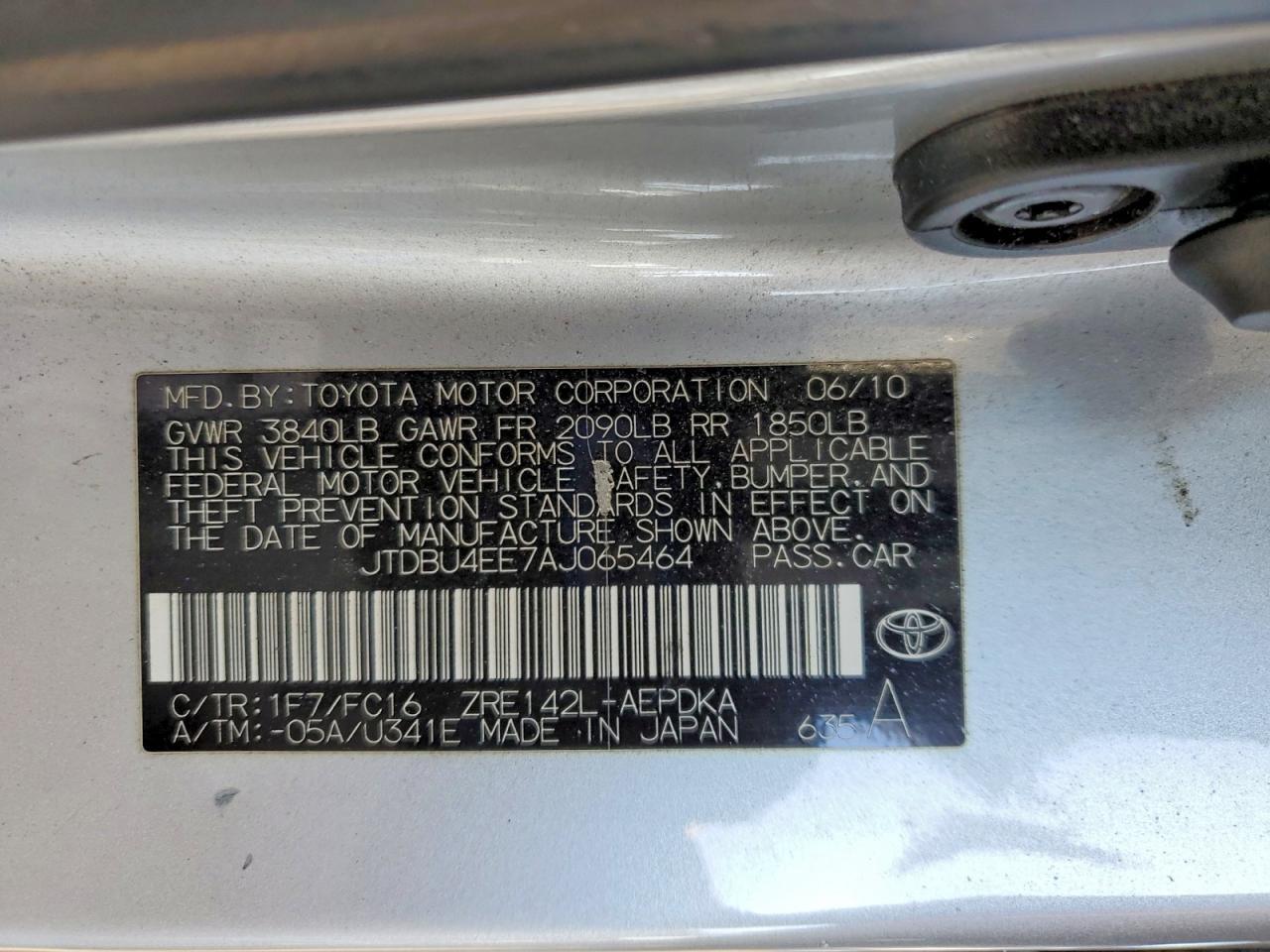 2010 TOYOTA COROLLA