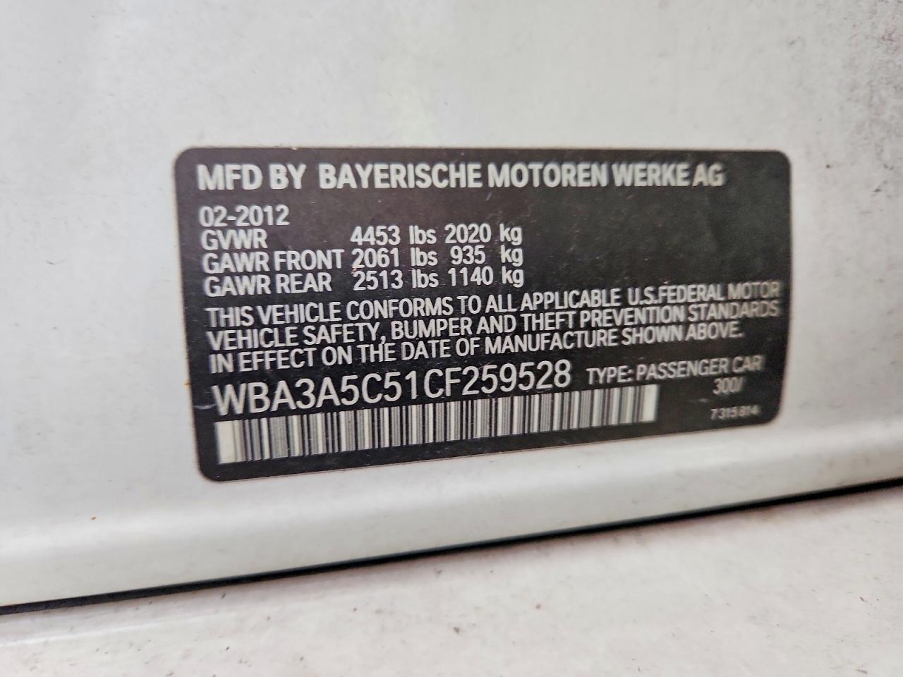 2012 BMW 3 SERIES