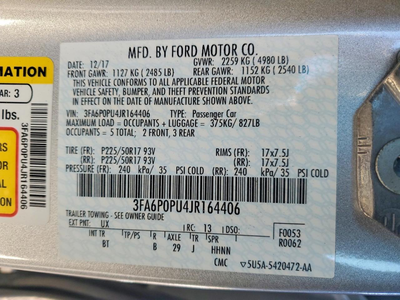 2018 FORD FUSION