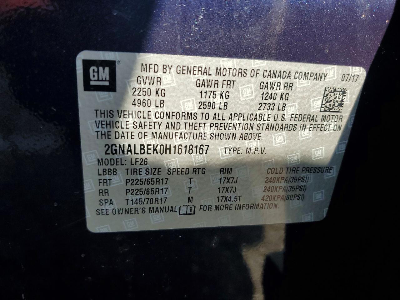 2017 CHEVROLET EQUINOX