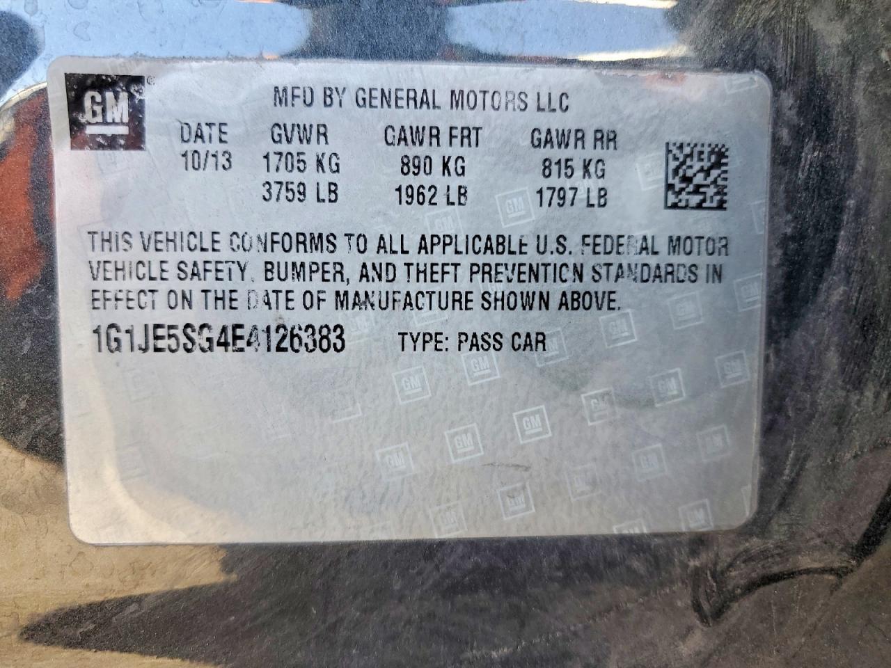 2014 CHEVROLET SONIC