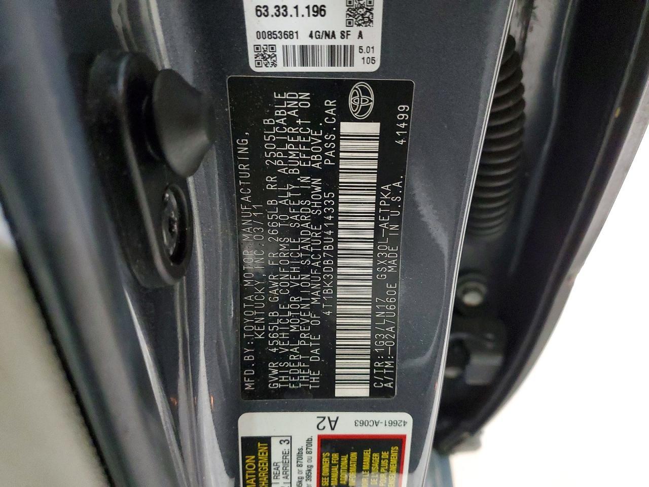 2011 TOYOTA Avalon