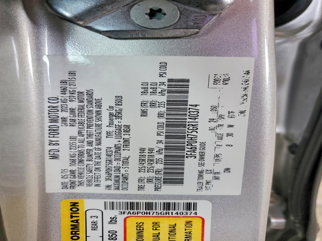 2016 FORD FUSION