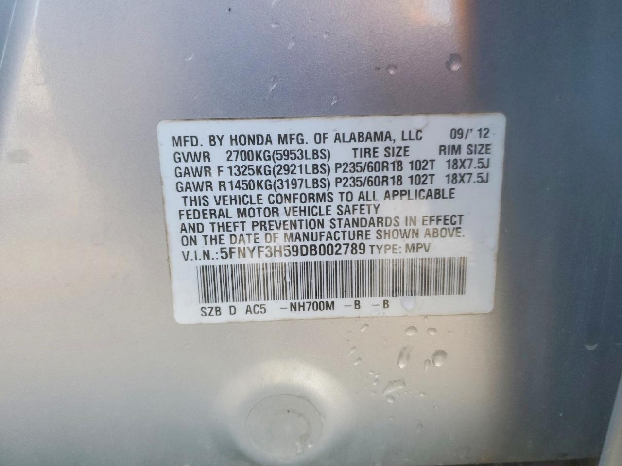 2013 HONDA PILOT