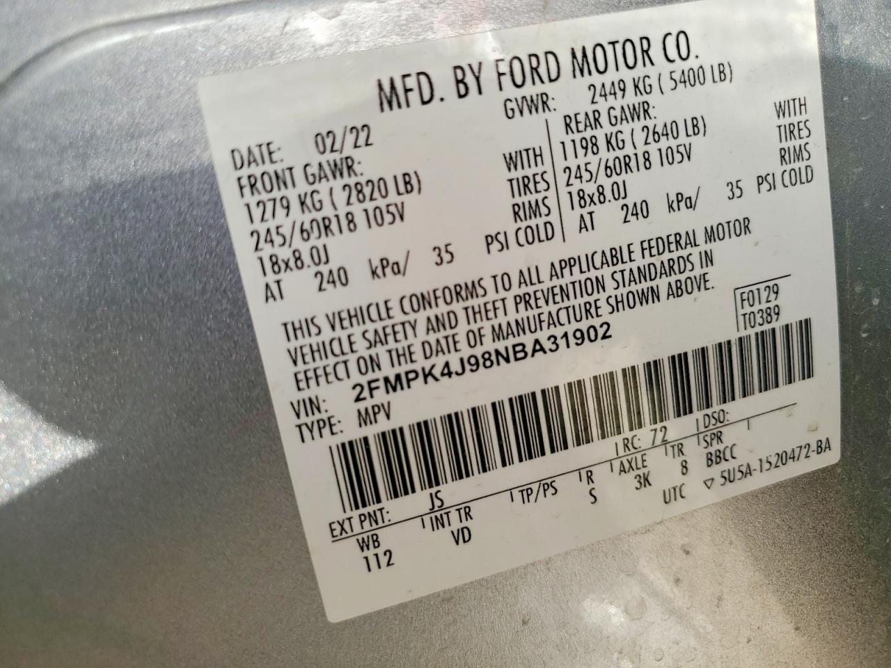 2022 FORD EDGE