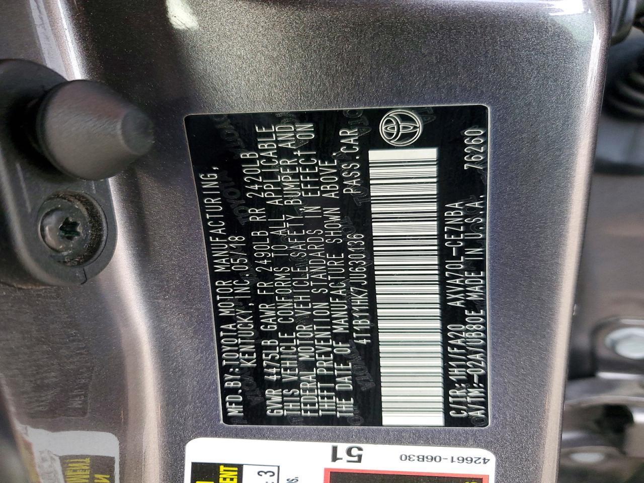 2018 TOYOTA CAMRY