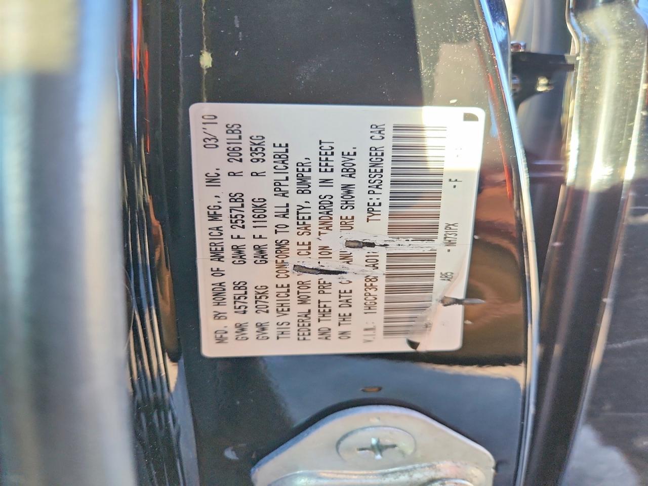 2010 HONDA ACCORD