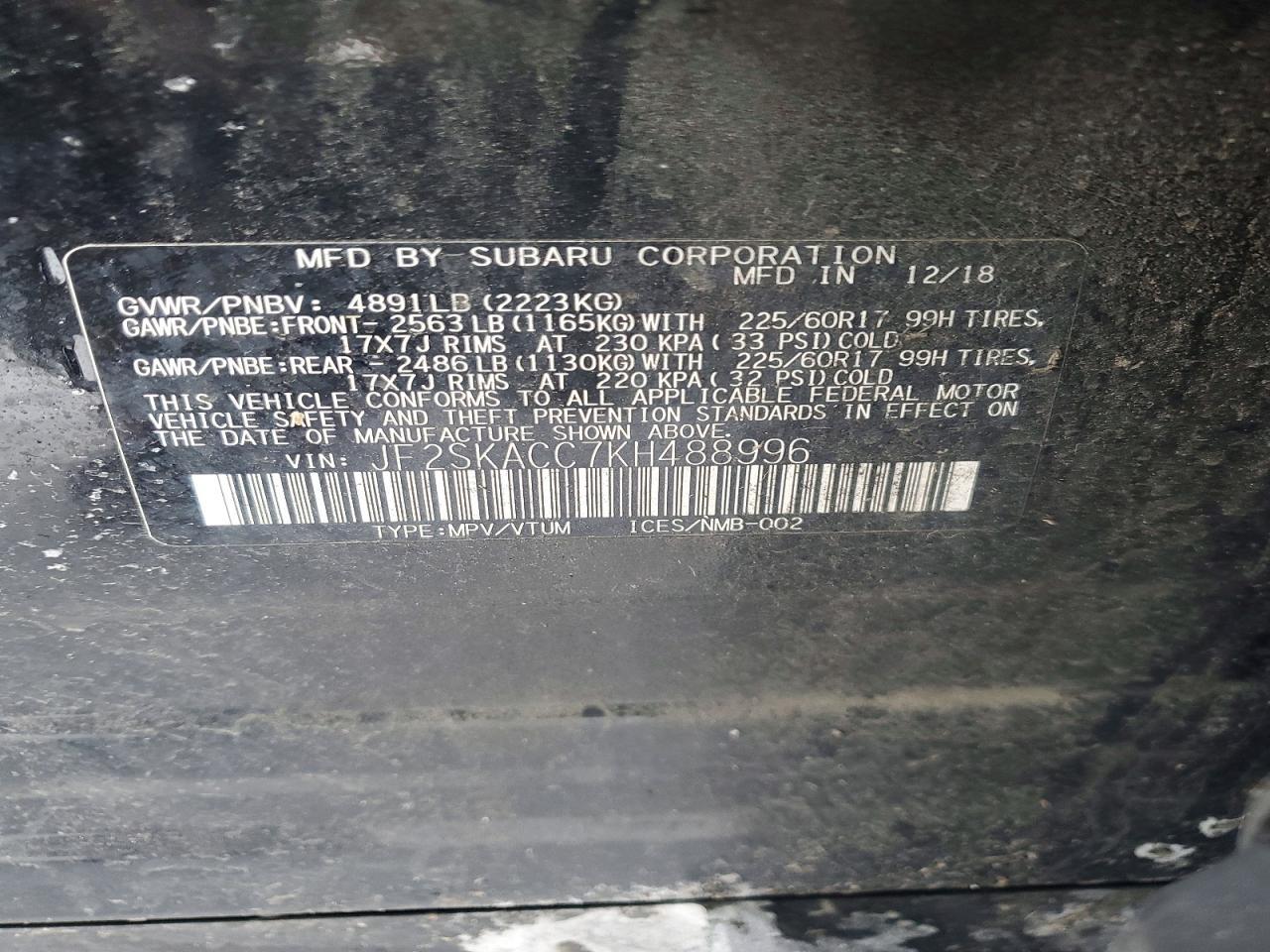2019 SUBARU FORESTER