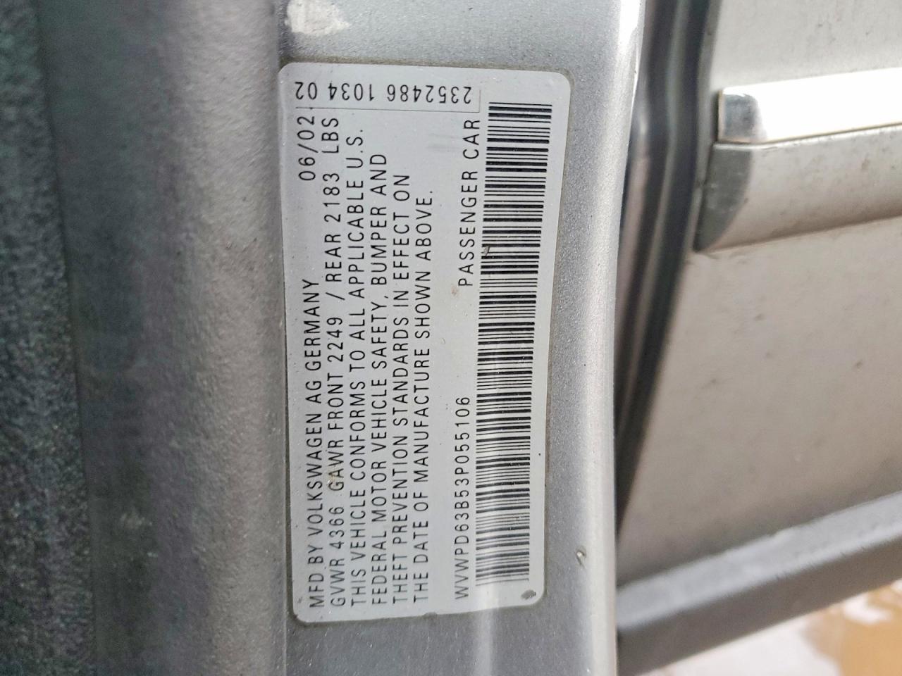 2003 VOLKSWAGEN Passat