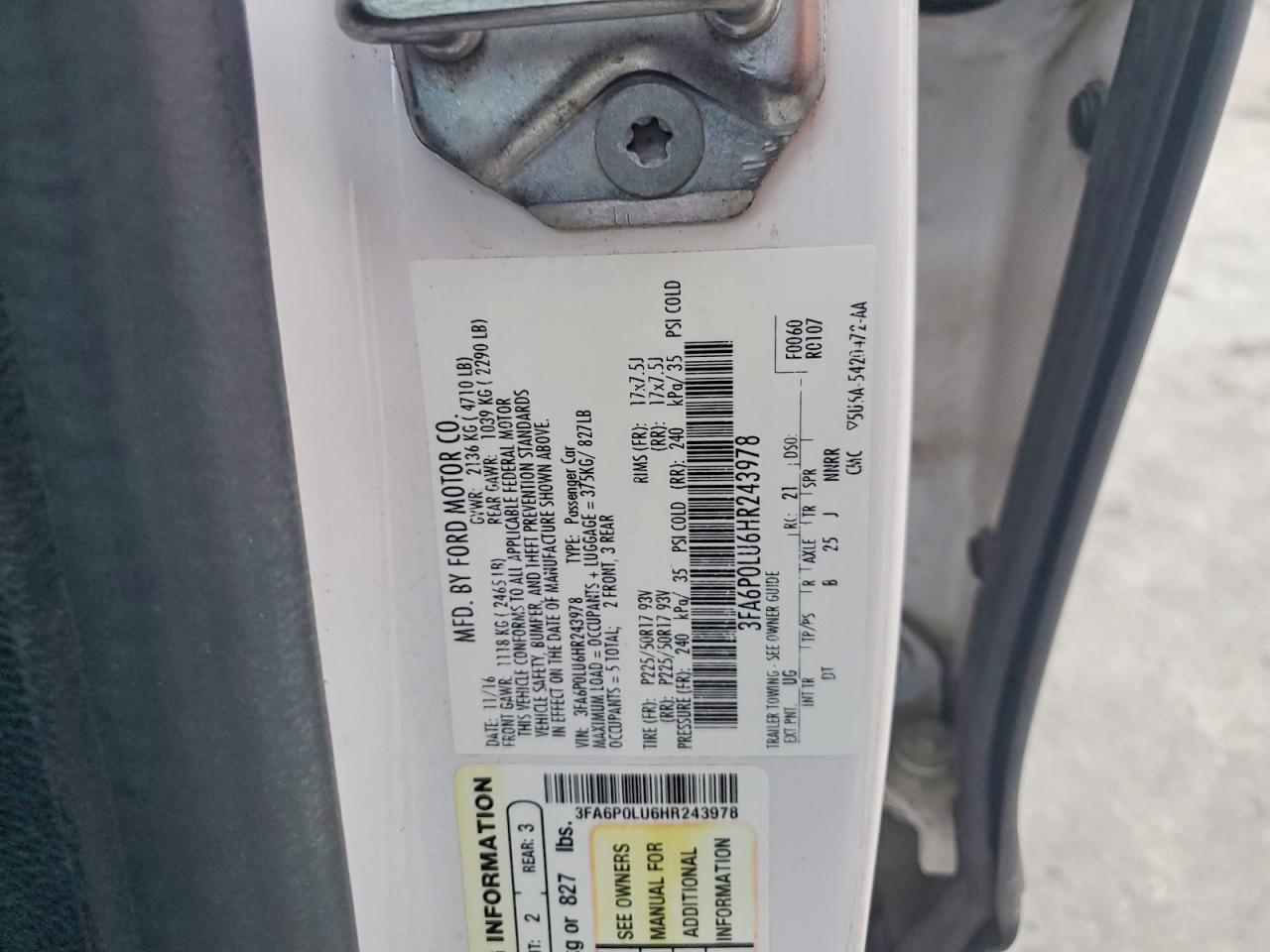 2017 FORD FUSION