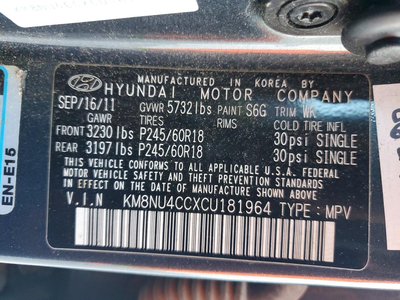 2012 HYUNDAI Veracruz