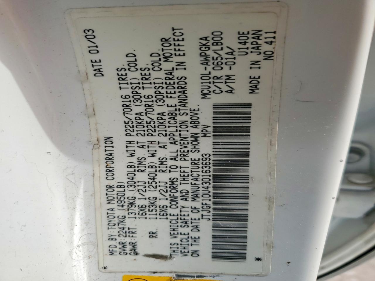 2003 LEXUS Rx 300