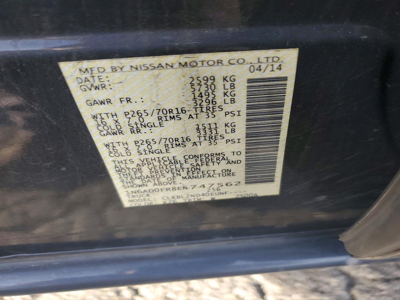 2014 NISSAN Frontier