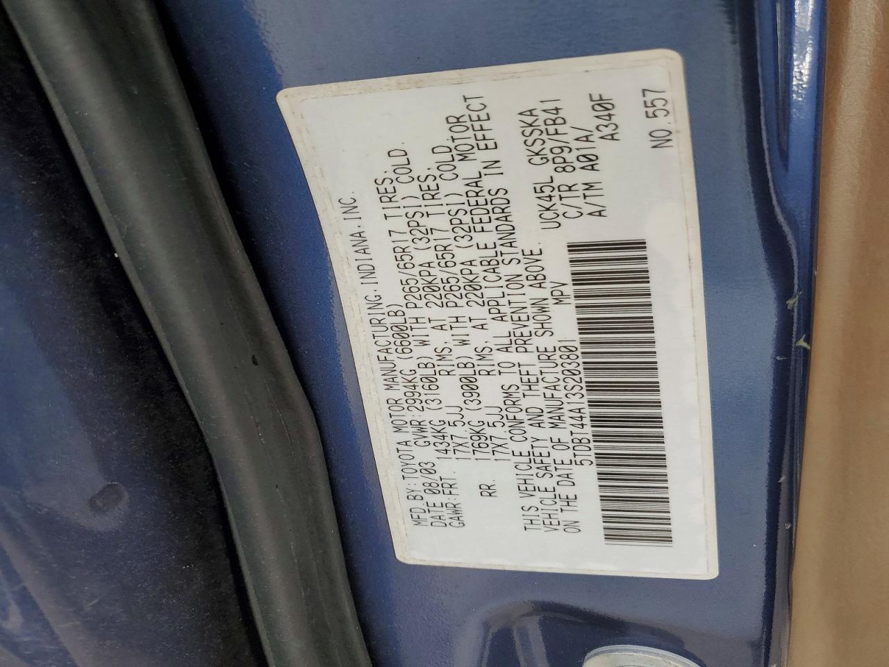 2003 TOYOTA Sequoia