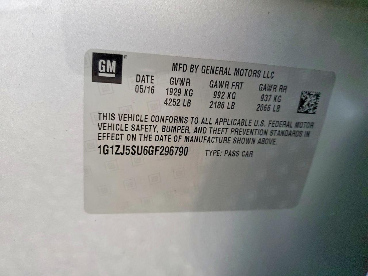 2016 CHEVROLET MALIBU