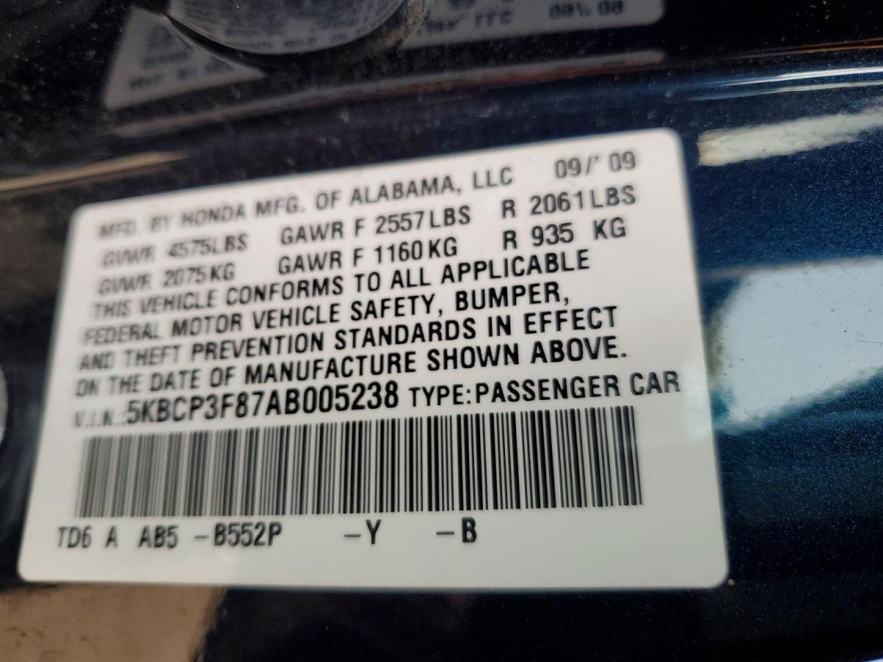 2010 HONDA ACCORD