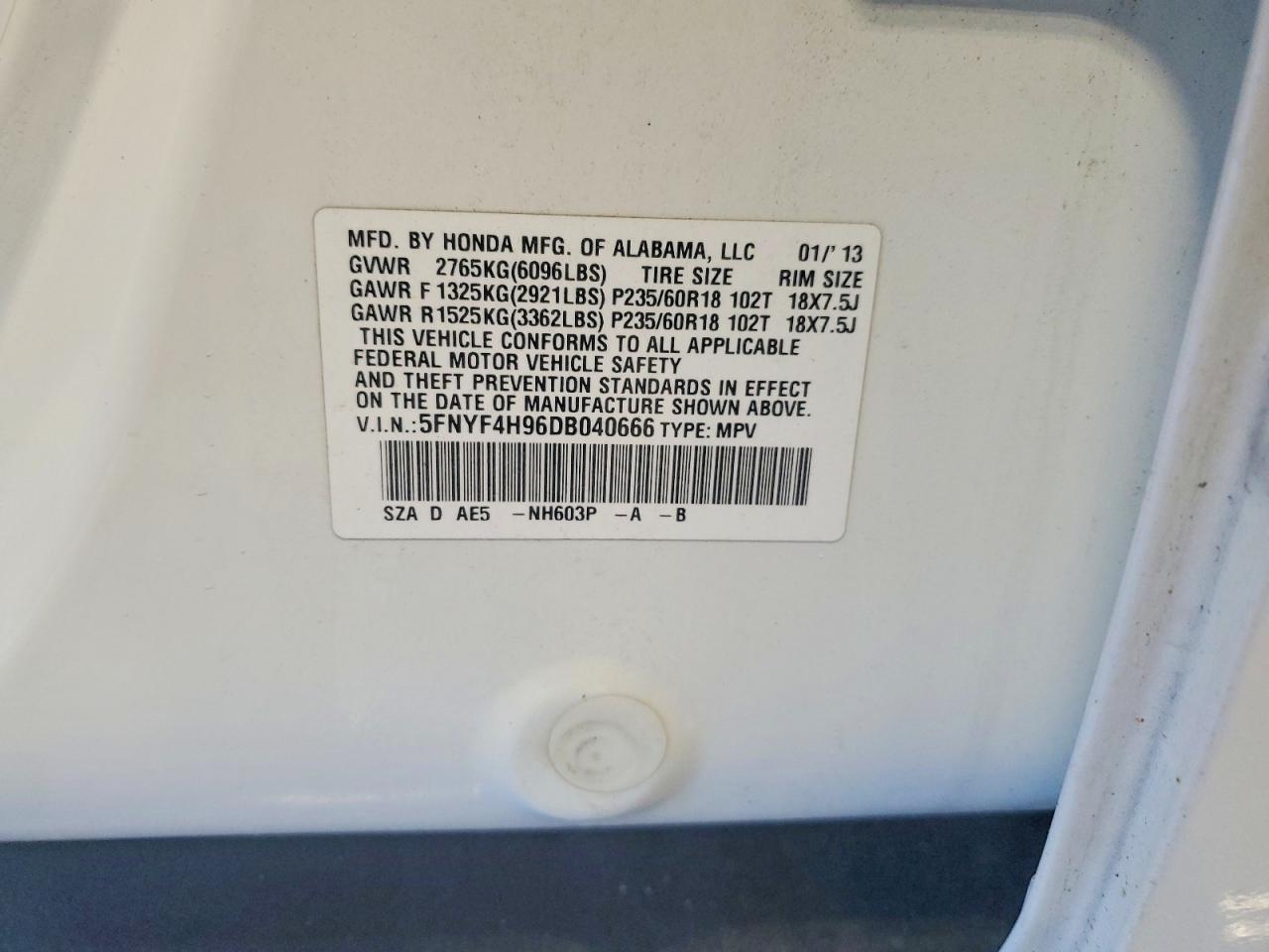 2013 HONDA PILOT