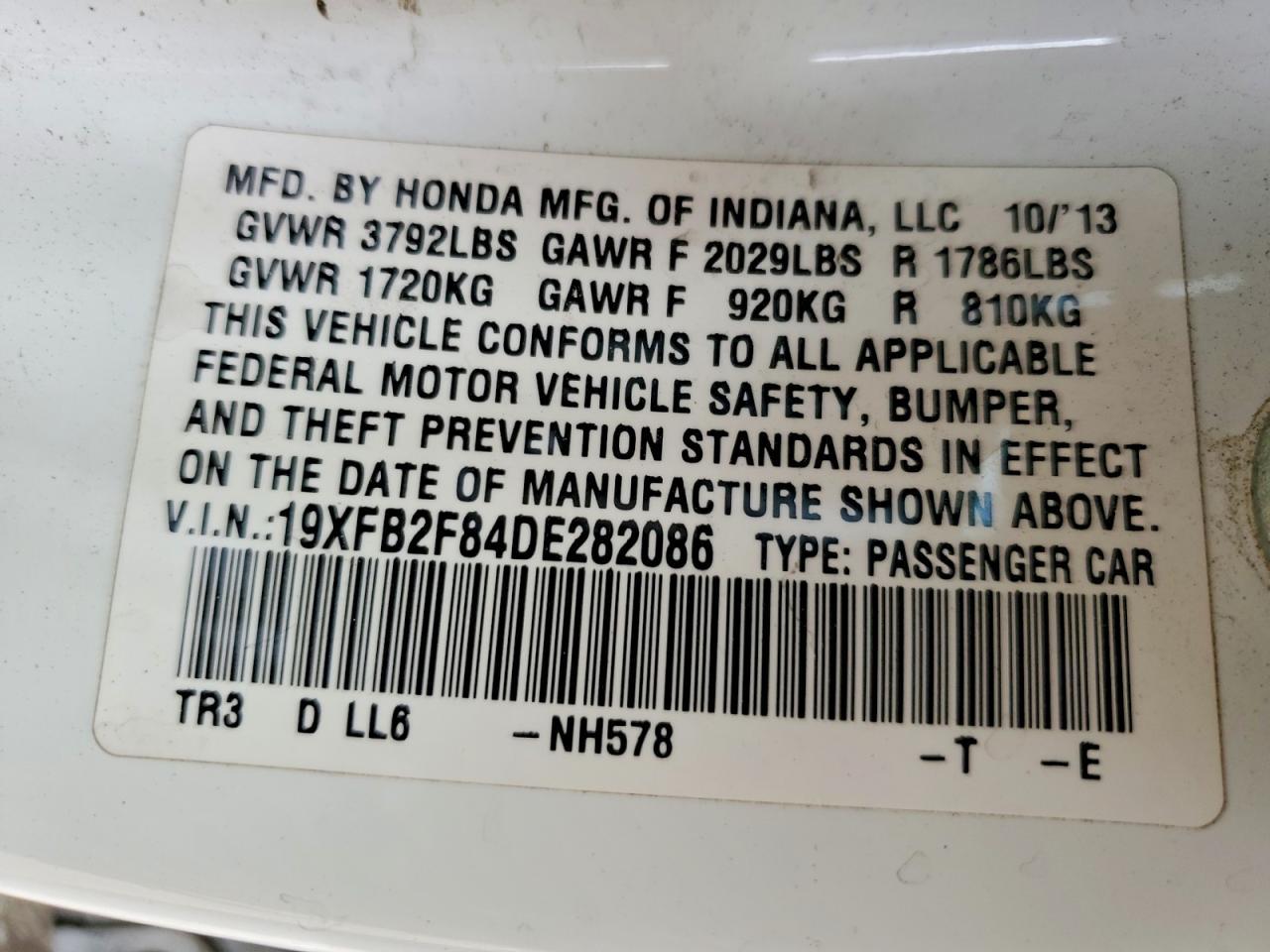 2013 HONDA CIVIC