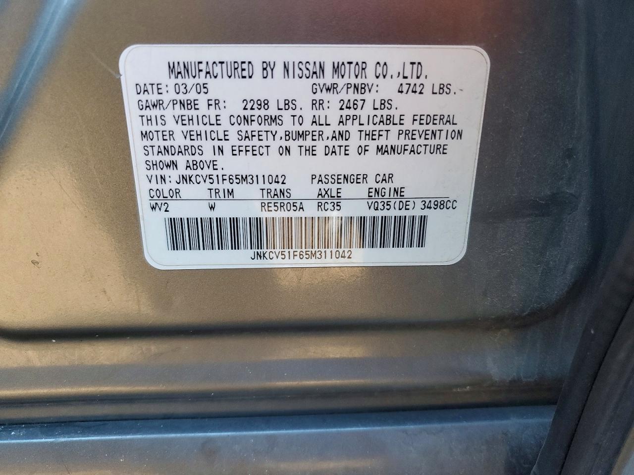 2005 INFINITI G35
