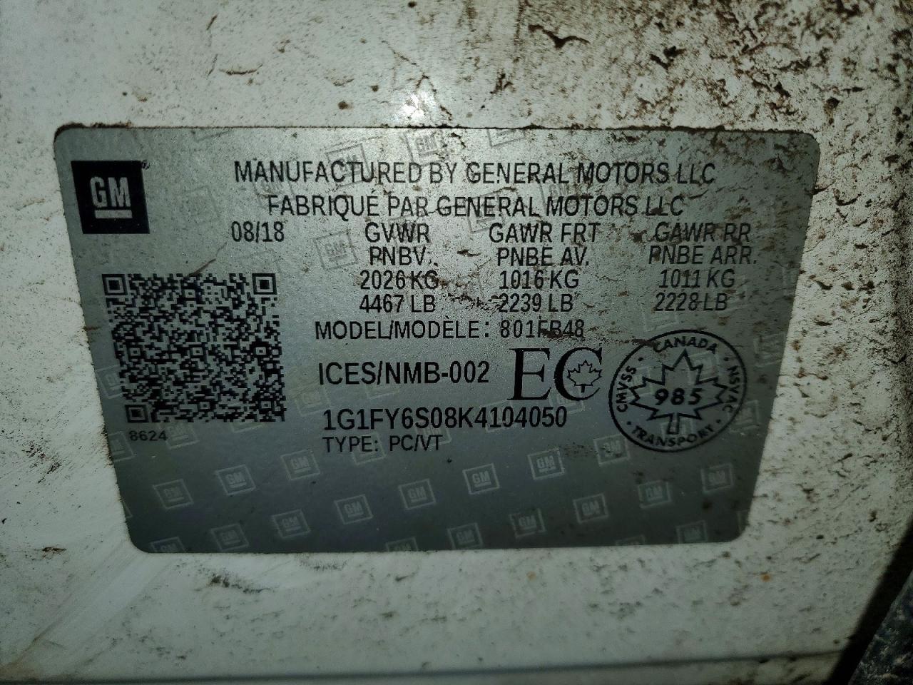 2019 CHEVROLET Bolt EV