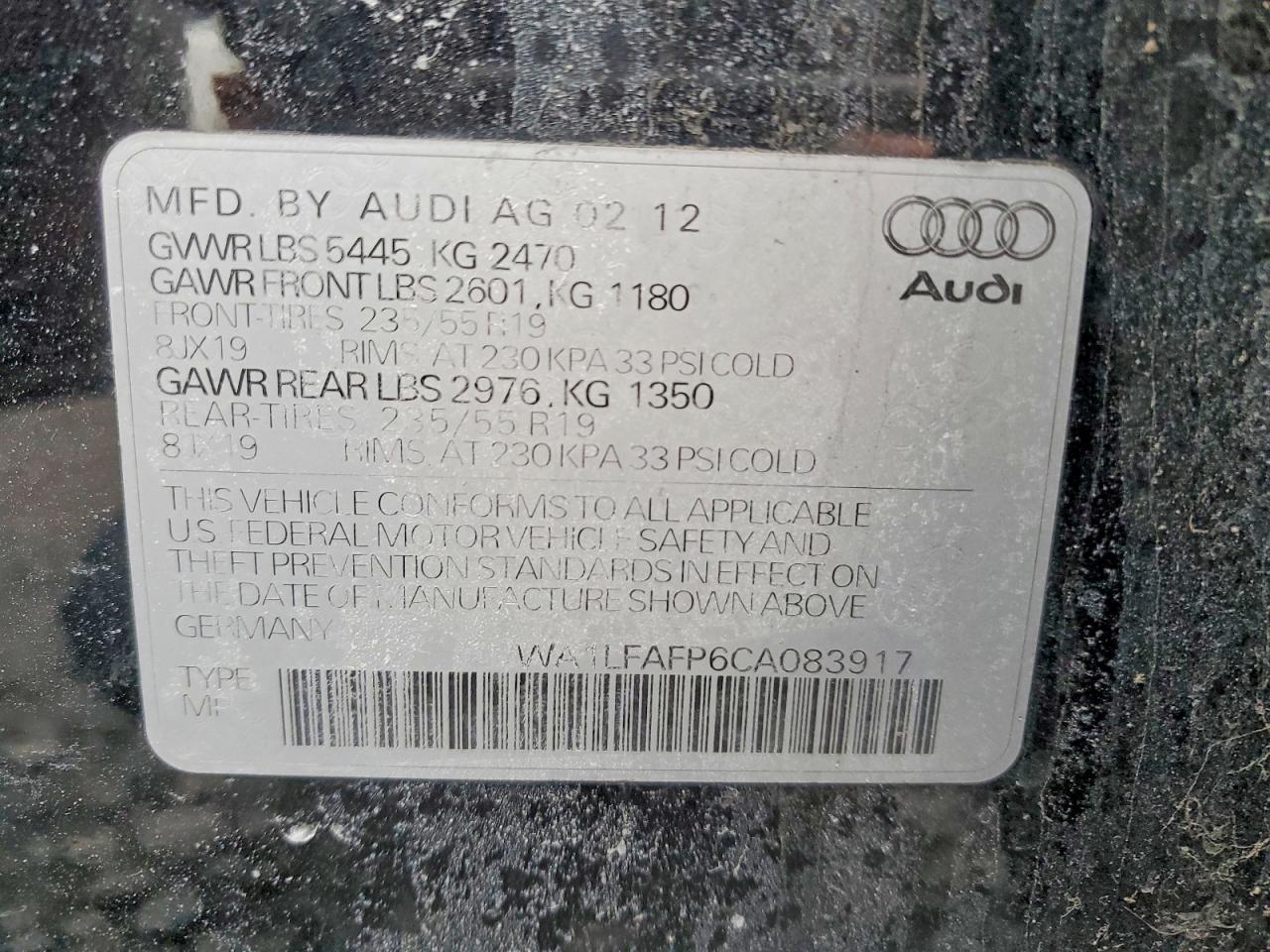 2012 AUDI Q5