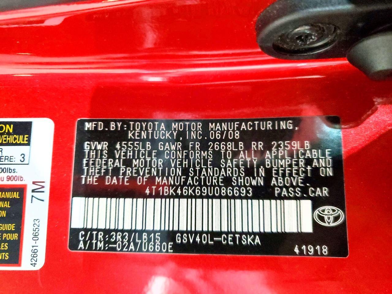 2009 TOYOTA CAMRY